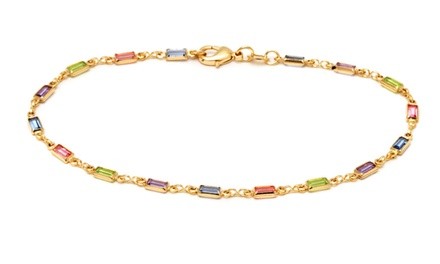 18K Gold Plated Anklet with Swarovski Elements