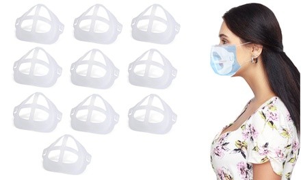 3D Face Mask Bracket for Comfortable Breathing and Makeup Protection (10-Pack)
