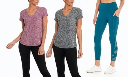 Bally Total Fitness Women's Top and Bottom with Mesh Inset. Plus Sizes Available.