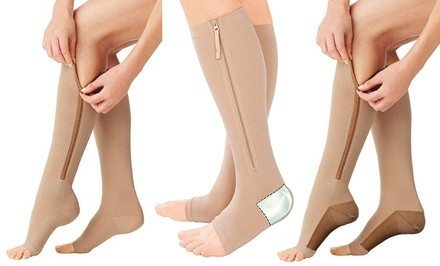xFit ZipUp Open-Toe Compression Socks (2-Pack)