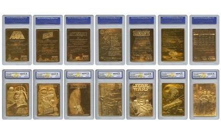 Star Wars Mega Bundle - Complete SET of 7 Gold Cards - Each Graded Gem-Mint 10