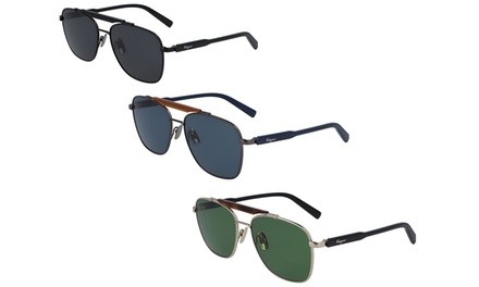 Salvatore Ferragamo Men's Brow-Bar Navigator Sunglasses