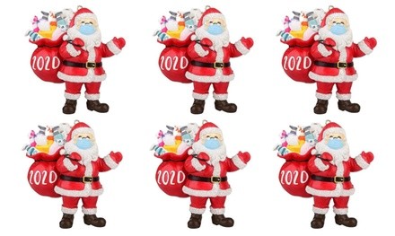 2020 Quarantine Christmas Santa Claus Hanging Ornament (1-, 3-, or 6-Pack)