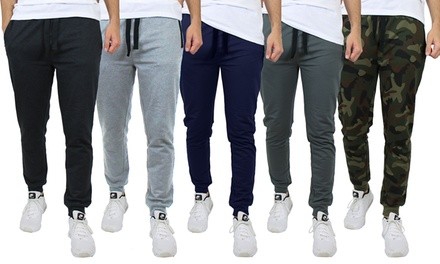 Men’s Slim-Fit French Terry or Fleece Jogger Sweatpants With Zipper Pockets (S-2XL)
