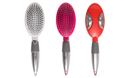 Qwik-Clean Brush Self Cleaning Re-tractable Hair Brush 