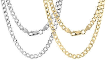 5mm Sterling Silver .925 Curb Link Men's Chain