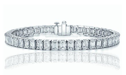 Emerald Cut Tennis Bracelet Made with Swarovski Elements by Elements Of Love