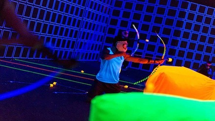One-Hour of Neon Archery Tag for Two, Four, or Private Rental for Up to 10 at Brainy Actz (Up to 37% Off)