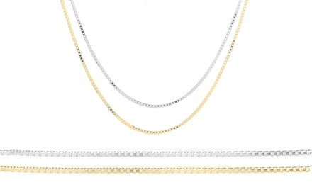 Italian Sterling Silver Diamond Cut Box Chain by SIMPLY.925