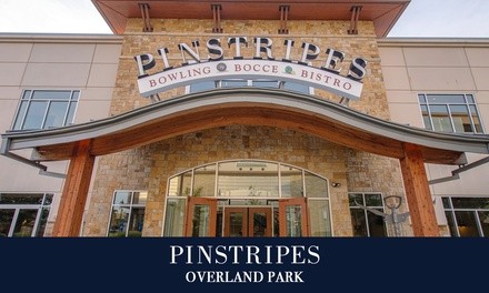 Bowling with Shoe Rental or Bocce at Pinstripes Overland Park (Up to 40% Off). Eight Options Available.