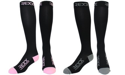 Rexx Performance and Recovery Sports Compression Socks (2-Pack)