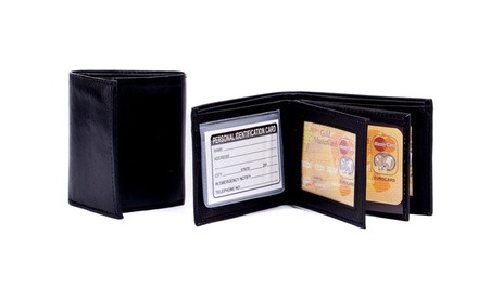 Franco Vanucci Men's Leather Bifold or Trifold Wallet