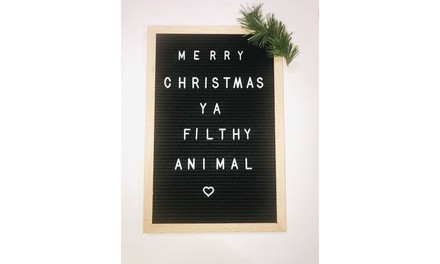 12x18 Vintage Oak Wood Felt Letterboards and Letter Set