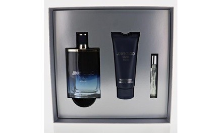 Jimmy Choo Man Blue By Jimmy Choo 3 Piece Gift Set - 3.3 Oz Eau De Toilette