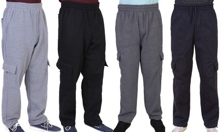 Oscar Sports Men's Straight Cargo Fleece Sweatpants (S-5XL)