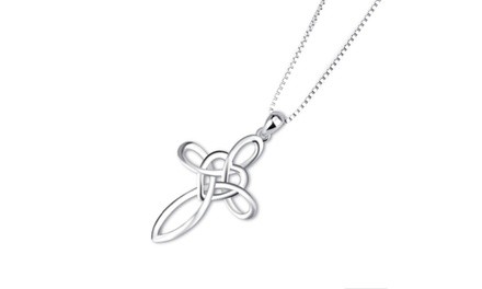 Italian Sterling Silver Cross Heart Necklace