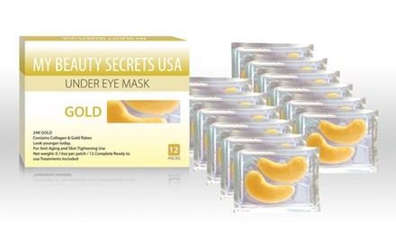 12 or 24 Anti-Aging 24K Gold Under-Eye Masks with Free Shipping from My Beauty Secrets USA (Up to 60% Off) 