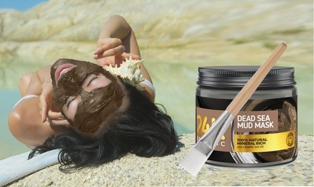 24K Organic Dead Sea Mud Mask Plus Free Applicator Brush
