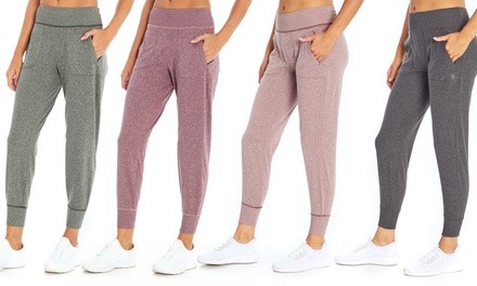 Balance Collection Women's Heather Jersey Jogger Pants with Pockets

