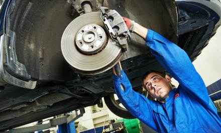  Brake Pad Replacement  With New Rotors on Front or Rear Axle at Meineke Car Care Center (Up to 40% Off)