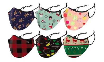 Christmas Cheer Adults Two-Layered Reusable Mask w/ Adjustable Ear Loop (3-Pack)