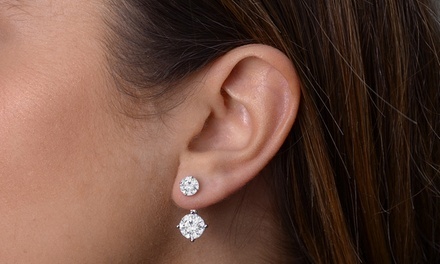 Elements of Love Cubic Zirconia Earring Jacket in Sterling Silver