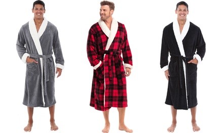 Alexander Del Rosa Men's Fleece Plush Robe (M–4XL)