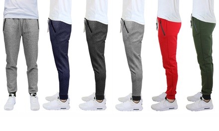 Men's Tech-Fleece Joggers with Zipper Pockets (2-Pack)