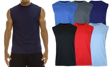 Men's Moisture-Wicking Wrinkle-Free Performance Muscle Tees (3-Pack; S–2XL)