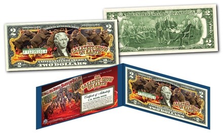 Ringling Bros. and Barnum & Bailey Circus Genuine Legal Tender $2 U.S. Bill