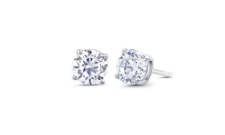 Cubic Zirconia Round Stud Earrings