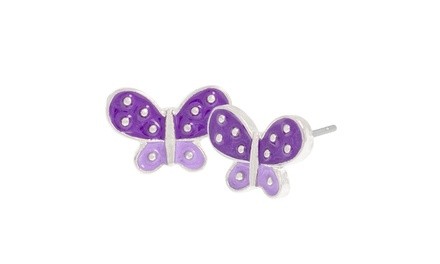 Butterfly Purple Stud Earrings