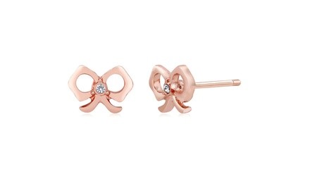 Cubic Zirconia Bow Stud Earrings