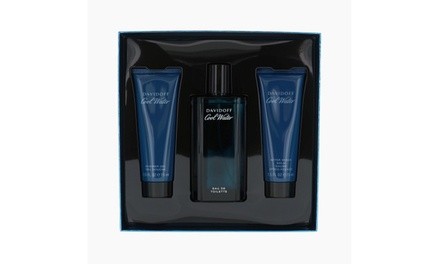 Cool Water By Davidoff 4.2 Oz Edt Spray 3 Piece New Gift Set Box For Men