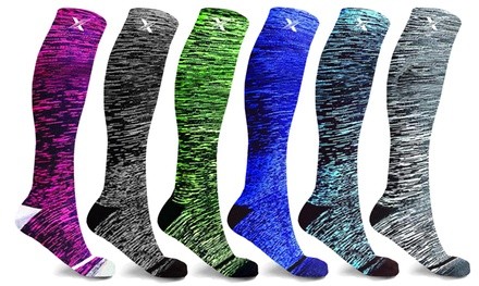 XTF Space Dyed Knitted Compression Socks (3 or 6 Pairs)