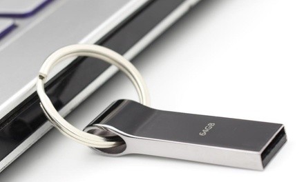 Grade A 64 GB Metal USB Drive with KeyRing