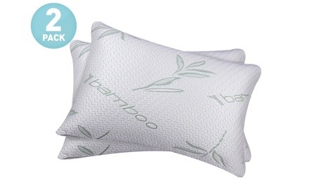 Memory Foam Bamboo Hypoallergenic Pillows (2-Pack)