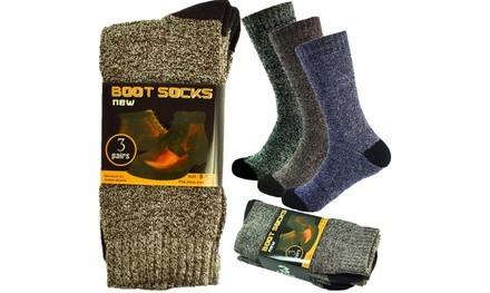 6 Pairs Mens Winter Thermal Cushioned Heavy Duty Cotton Work Boots Socks 9-13