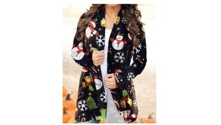 Women's Holiday Print Cardigan