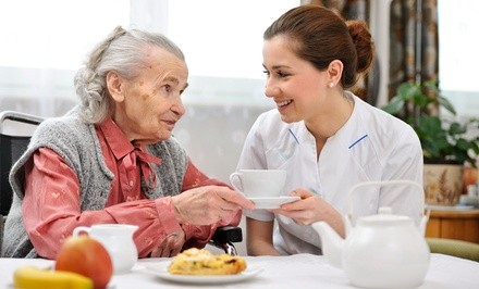 Senior Care at Ageless Skye Companion Services (Up to 53% Off). Five Options Available.