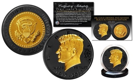 John F. Kennedy 100th Birthday Celebration Black Ruthenium & 24K Gold Plated Tri
