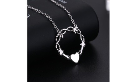 Sterling Silver Infinity and Heart Pendant Necklace