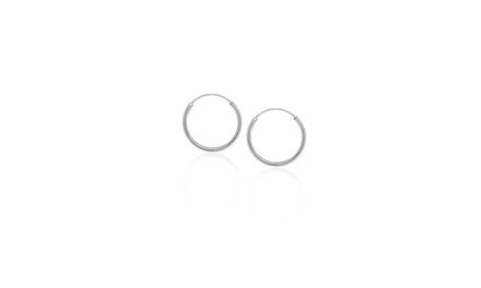 Sterling Silver 10mm, 12mm & 14mm Small Endless Hoop Earrings, Set of 3