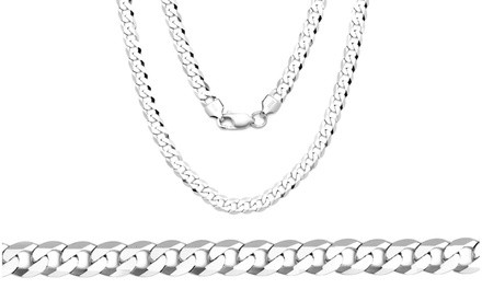 Men's Italian 4.50MM Curb Chain in Sterling Silver