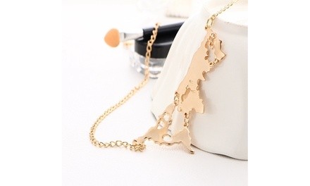 10kt Gold World Map Necklaces