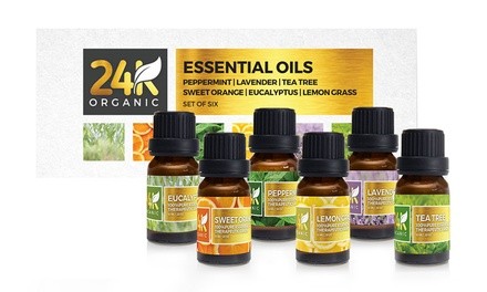 24K Organic Aromatic Essential Oil Set (6- Pack)