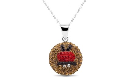 Crystal Round Smiley Face Necklace