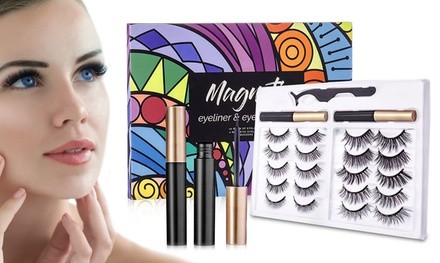 Luminous Magnetic Eyelashes, Eyeliner and Tweezer Kit-10 Different Lash Styles