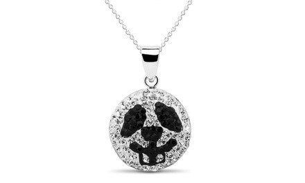 Crystal Round Smiley Face Necklace