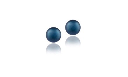 Sterling Silver Freshwater Cultured 5.5-6mm Dark Blue Pearl Studs